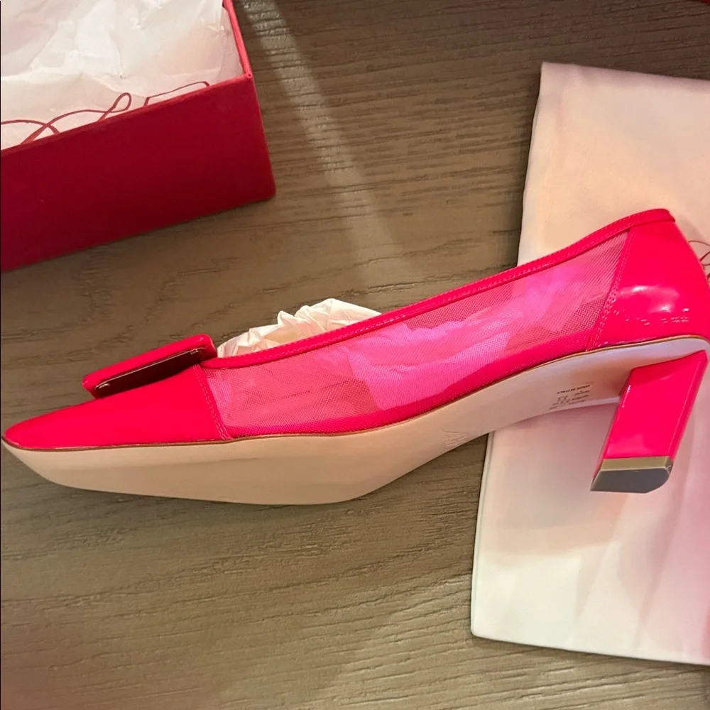 NITB Roger Vivier Bright Pink Flats with Buckle-38 - Picture 8 of 8